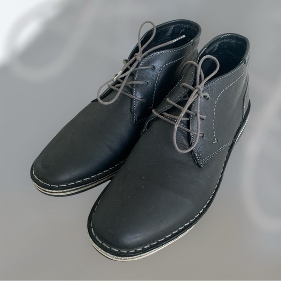 STEVE MADDEN Leather Harken Chukka Boot Mens Size 7.5 Black Business Cas… - Picture 11 of 11